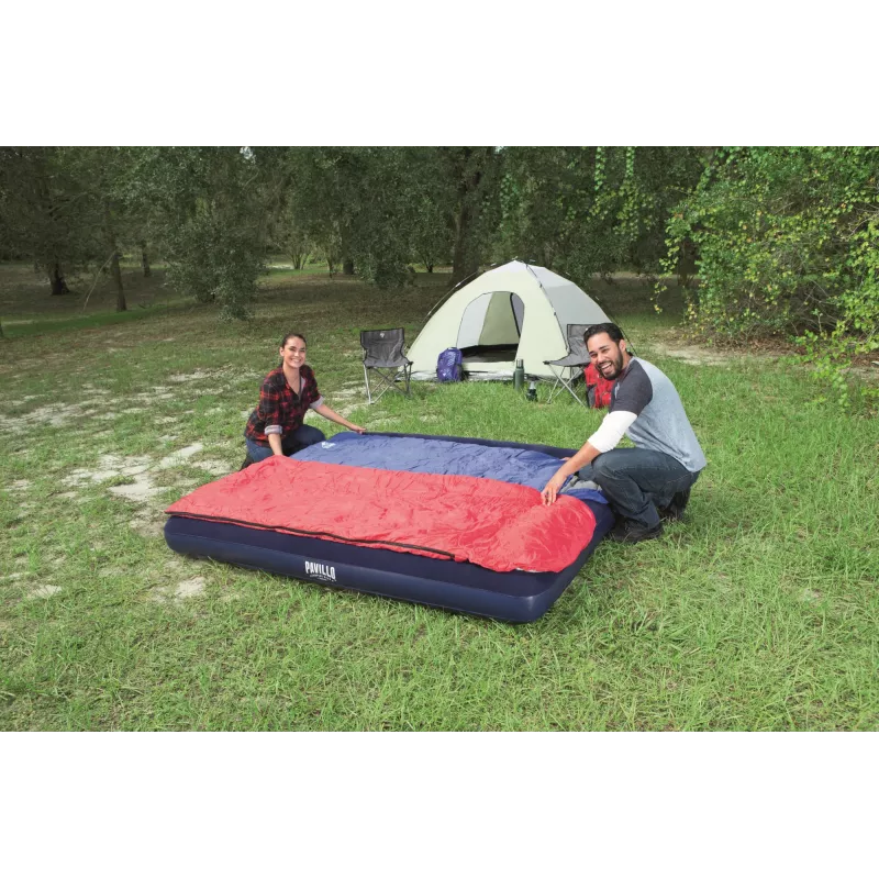 Bestway Flocked Airbed – King – 2,03 m x 1,83 m x 22 cm, Colchão duplo