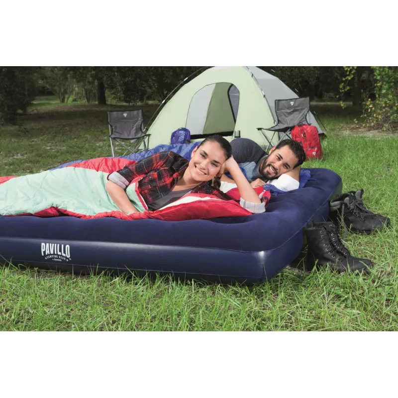 Bestway Flocked Airbed – King – 2,03 m x 1,83 m x 22 cm, Colchão duplo