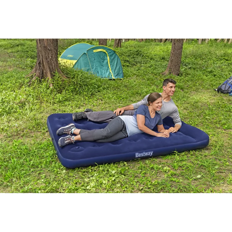 Bestway Colchão de ar Full com bomba de pé incorporada 1,91 m x 1,37 m x 28 cm