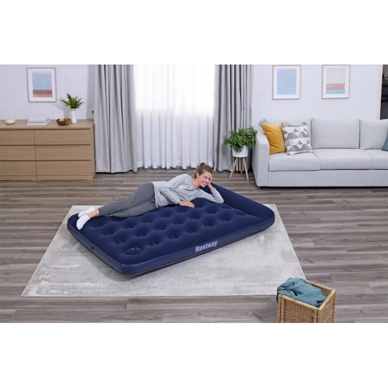 Bestway Colchão de ar Full com bomba de pé incorporada 1,91 m x 1,37 m x 28 cm