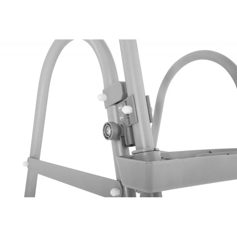 Bestway Flip & Lock Escada para piscina elevada 1,07 m, Escada, Cinzento, Metal, 150 kg, 3 degraus, 107 cm