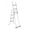 Bestway Flip & Lock Escada para piscina elevada 1,07 m, Escada, Cinzento, Metal, 150 kg, 3 degraus, 107 cm