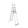 Bestway Flip & Lock Escada para piscina elevada 1,32 m, Escada, Cinzento, Metal, Plástico, 150 kg, 4 degraus, EN16582
