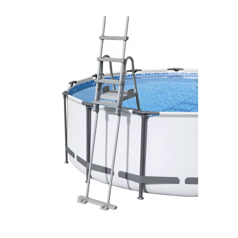 Bestway Flip & Lock Escada para piscina elevada 1,32 m, Escada, Cinzento, Metal, Plástico, 150 kg, 4 degraus, EN16582