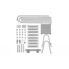 Bestway Flip & Lock Escada para piscina elevada 1,32 m, Escada, Cinzento, Metal, Plástico, 150 kg, 4 degraus, EN16582