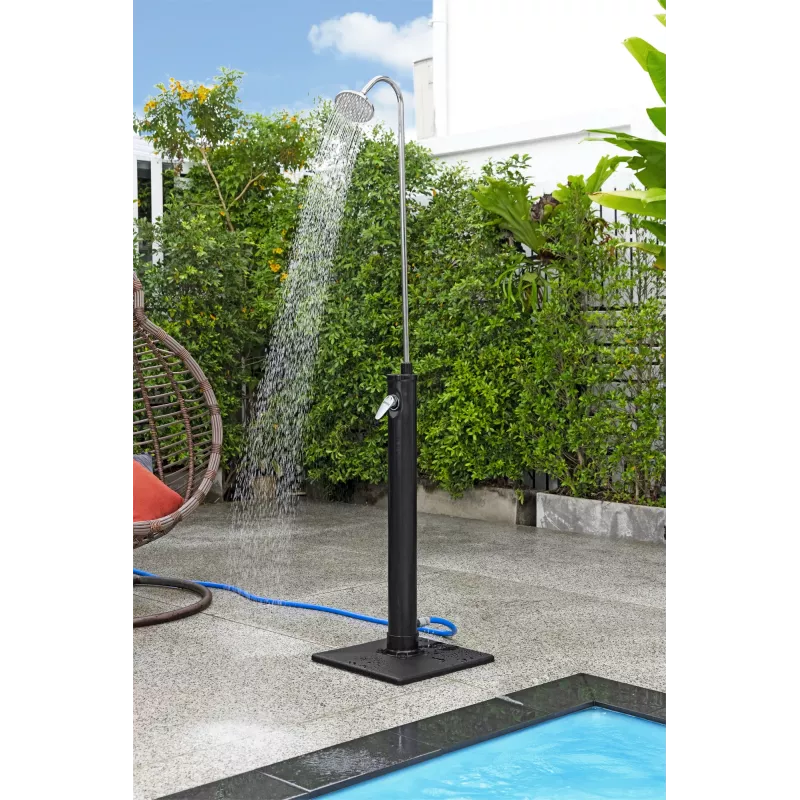 Bestway SolarFlow Duche exterior 8 L, autónomo, Preto, Aço inoxidável, 8 L, EN1112, 500 mm, 500 mm