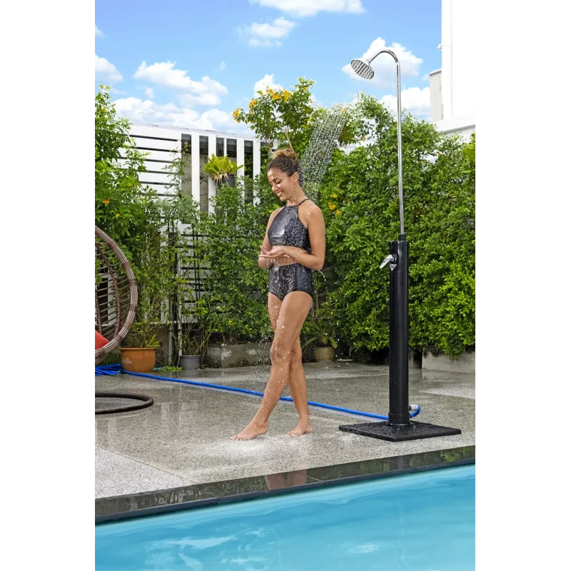 Bestway SolarFlow Duche exterior 8 L, autónomo, Preto, Aço inoxidável, 8 L, EN1112, 500 mm, 500 mm