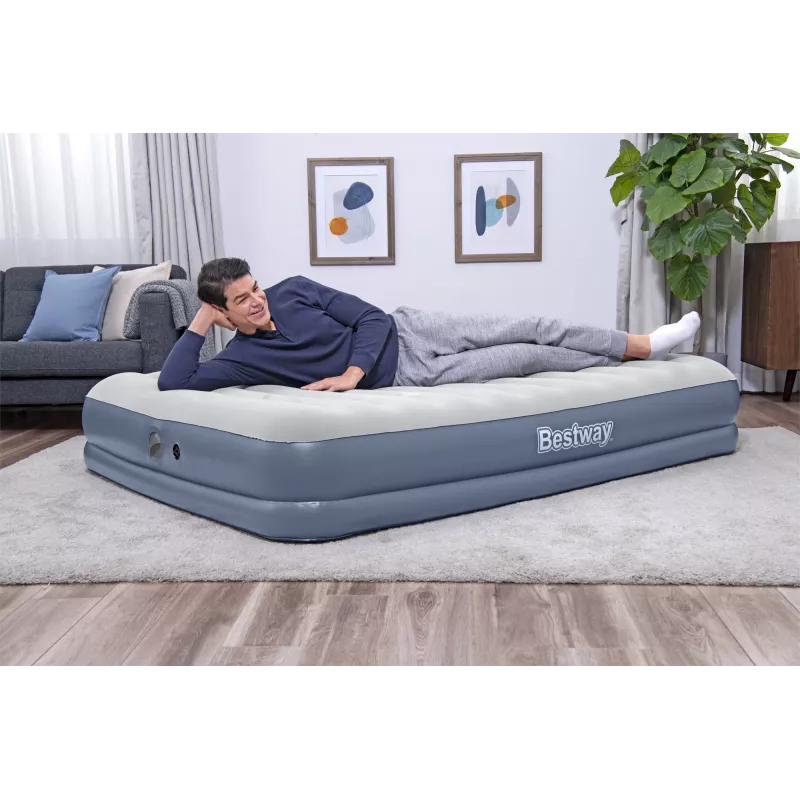 Bestway Tritech Colchão de ar Queen com bomba recarregável 2,03 m x 1,52 m x 36 cm