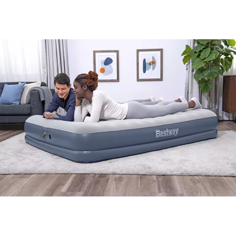 Bestway Tritech Colchão de ar Queen com bomba recarregável 2,03 m x 1,52 m x 36 cm