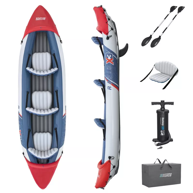 Bestway Hydro Force Rapid X3 Conjunto de caiaque insuflável para 3 pessoas 3,81 m
