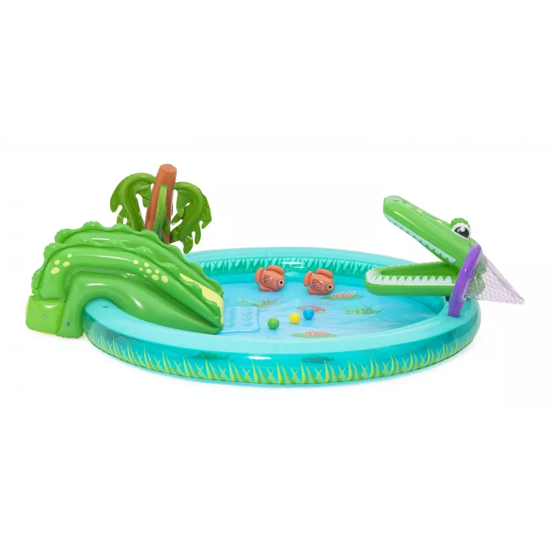 Bestway Crocodile Cove Centro de brincadeira aquática e piscina insuflável para crianças 2,24 m x 1,81 m x 72 cm