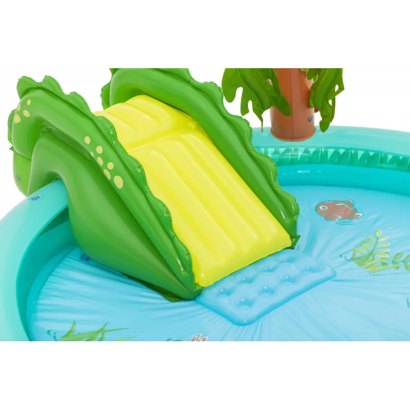 Bestway Crocodile Cove Centro de brincadeira aquática e piscina insuflável para crianças 2,24 m x 1,81 m x 72 cm