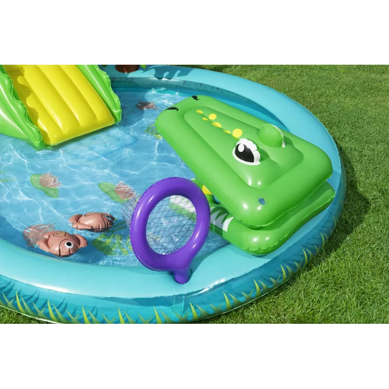 Bestway Crocodile Cove Centro de brincadeira aquática e piscina insuflável para crianças 2,24 m x 1,81 m x 72 cm