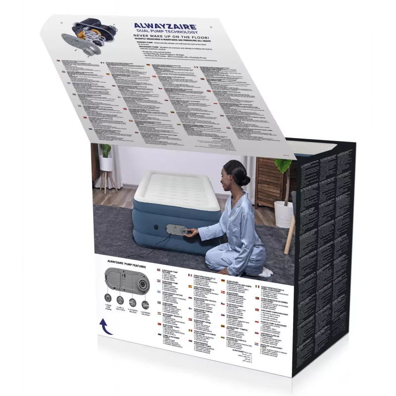 Bestway AlwayzAire Cama de ar Twin com bomba dupla integrada 1,91 m x 97 cm x 46 cm