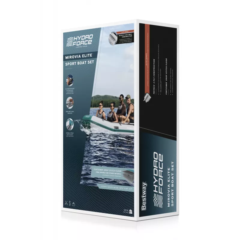 Bestway Hydro Force Mirovia Elite Conjunto de barco desportivo insuflável para 5 pessoas 3,30 m