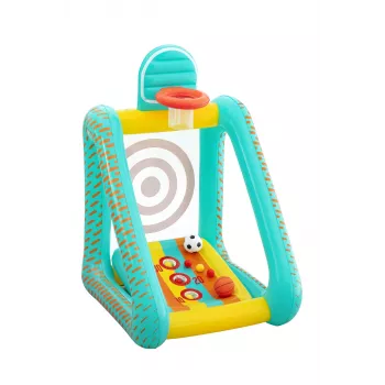 Bestway Perfect Aim Jogo de jardim insuflável 3 em 1, Centro de brincadeira insuflável, 5 ano(s), Policloreto de vinilo (PVC), Multicolor