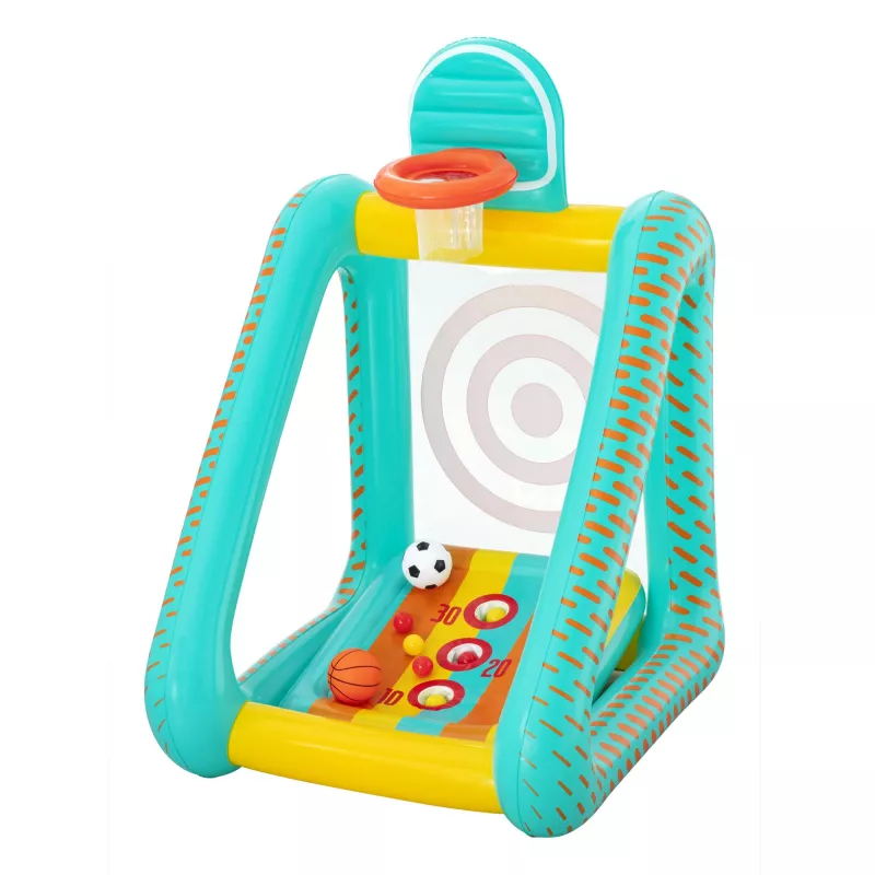 Bestway Perfect Aim Jogo de jardim insuflável 3 em 1, Centro de brincadeira insuflável, 5 ano(s), Policloreto de vinilo (PVC), Multicolor