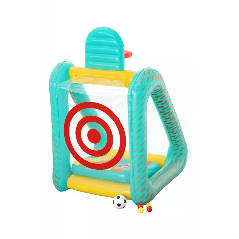 Bestway Perfect Aim Jogo de jardim insuflável 3 em 1, Centro de brincadeira insuflável, 5 ano(s), Policloreto de vinilo (PVC), Multicolor