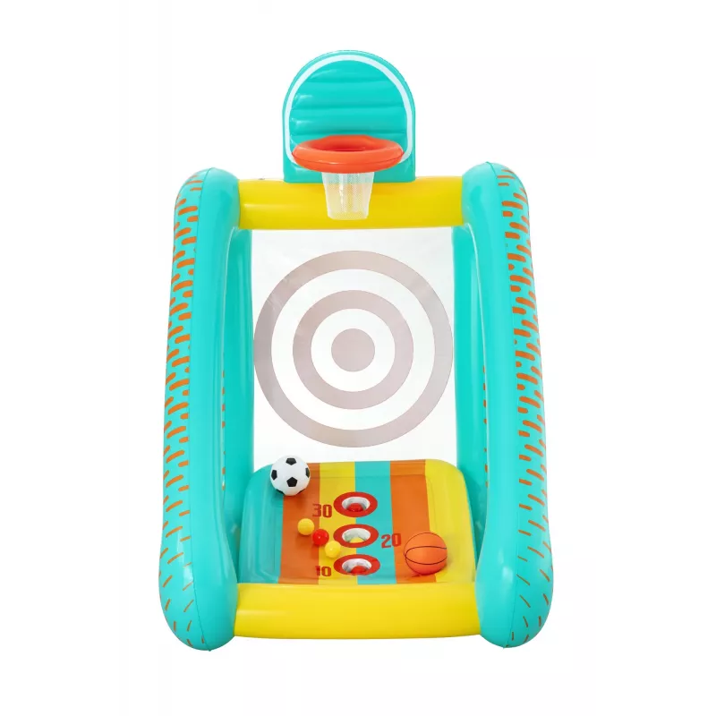 Bestway Perfect Aim Jogo de jardim insuflável 3 em 1, Centro de brincadeira insuflável, 5 ano(s), Policloreto de vinilo (PVC), Multicolor