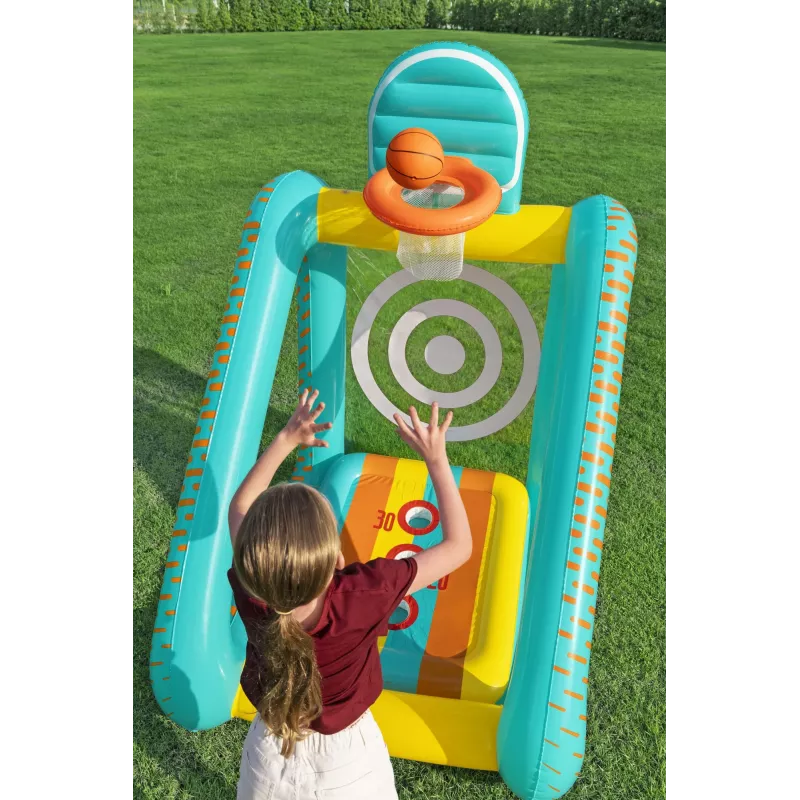 Bestway Perfect Aim Jogo de jardim insuflável 3 em 1, Centro de brincadeira insuflável, 5 ano(s), Policloreto de vinilo (PVC), Multicolor