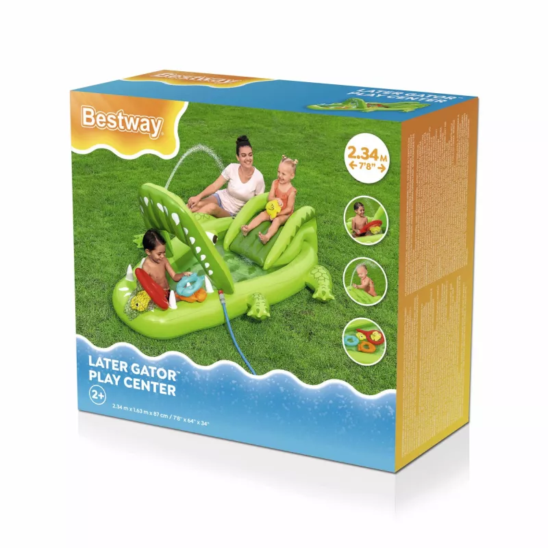 Bestway Later Gator Parque aquático e piscina insuflável para crianças 2,34 m x 1,63 m x 87 cm