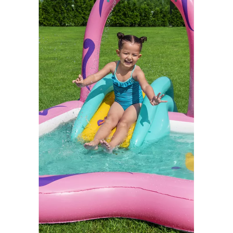 Bestway Butterfly Wonder Centro de brincadeira aquática e piscina insuflável para crianças 1,80 m x 1,80 m x 1,17 m