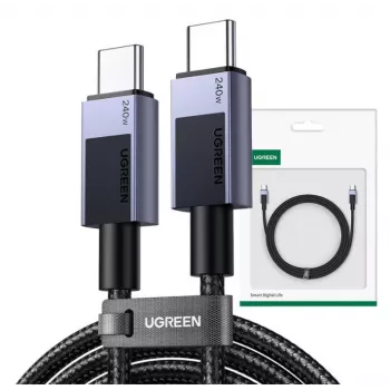 Ugreen 45068 Cabo USB 2 m USB C 0,48 Gbit/s 240 W Preto, Cinzento