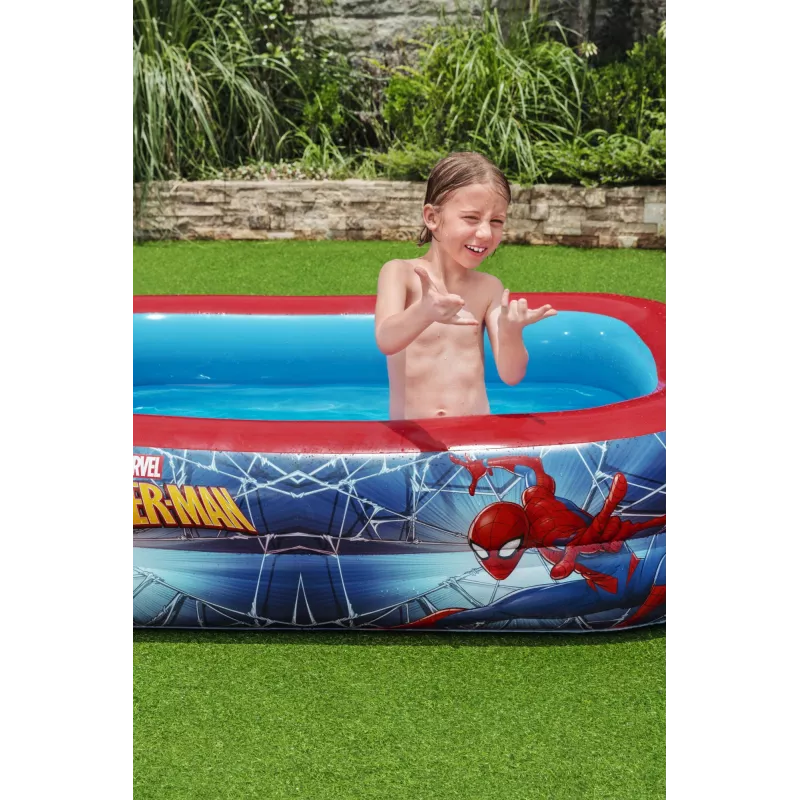 Bestway Piscina de brincar, Piscina insuflável, 450 L, Retangular, 6 ano(s), Spider-Man, Vinil