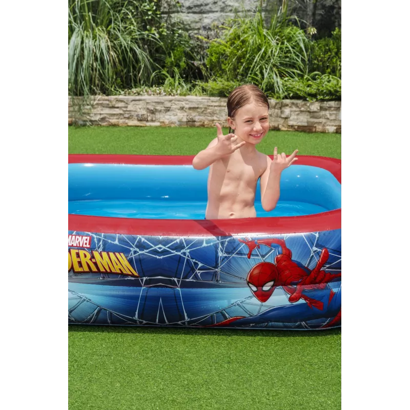 Bestway Piscina de brincar, Piscina insuflável, 450 L, Retangular, 6 ano(s), Spider-Man, Vinil