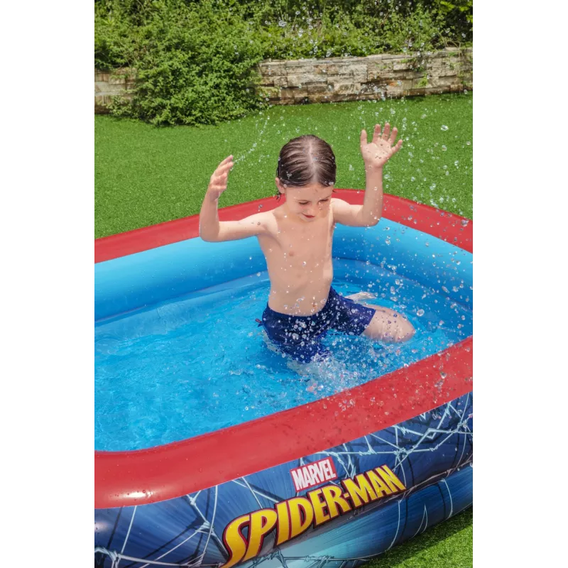 Bestway Piscina de brincar, Piscina insuflável, 450 L, Retangular, 6 ano(s), Spider-Man, Vinil