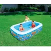 Bestway Piscina de brincar familiar insuflável 2,29 m x 1,52 m x 56 cm, Piscina insuflável, 702 L, Retangular, 6 anos, Vinil, Multicolor