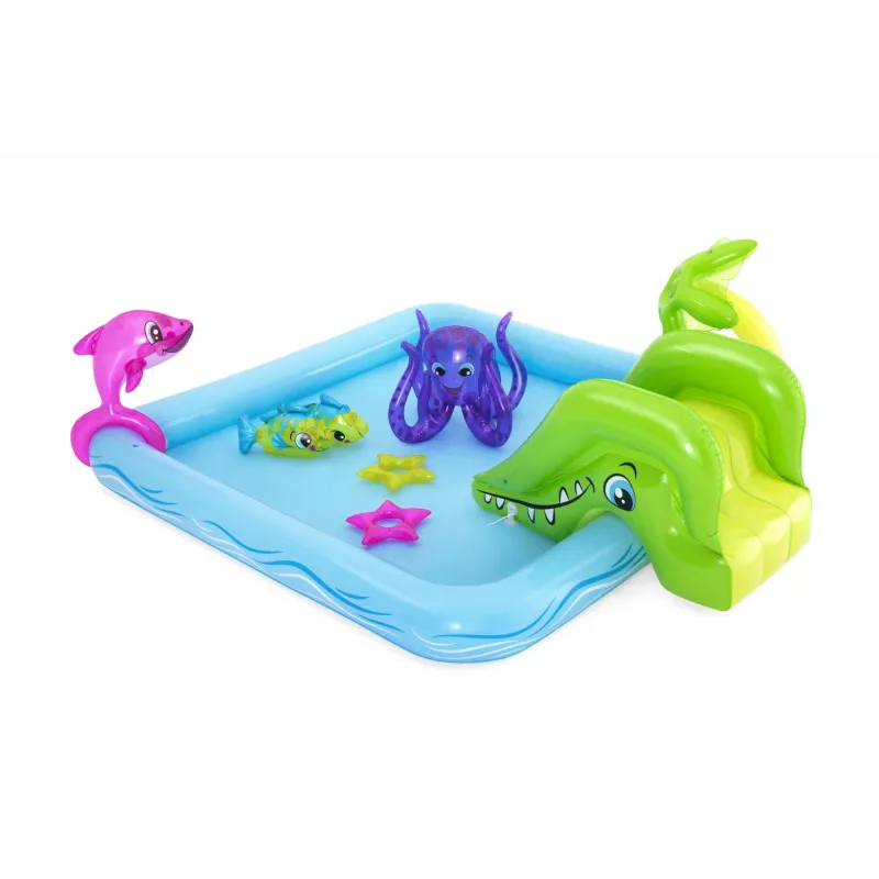 Bestway Play Center Fantastic Aquarium Piscina de brincar, piscina insuflável, 308 L, Forma de 8, 2 a., Vinil, multicolor