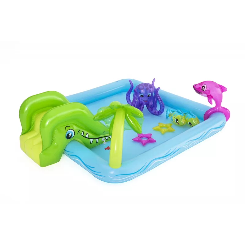 Bestway Play Center Fantastic Aquarium Piscina de brincar, piscina insuflável, 308 L, Forma de 8, 2 a., Vinil, multicolor