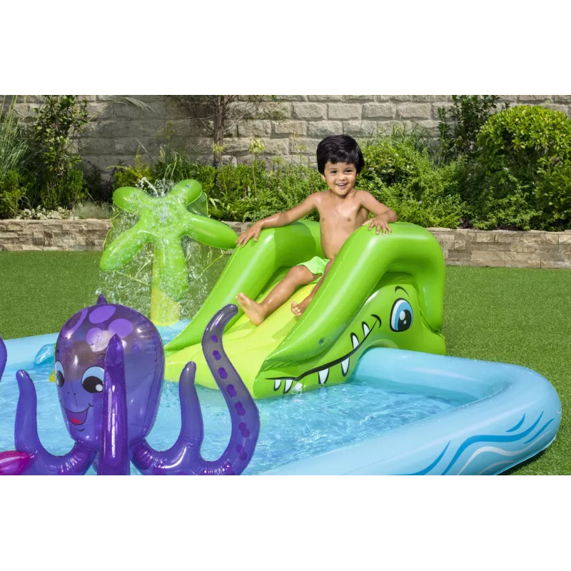 Bestway Play Center Fantastic Aquarium Piscina de brincar, piscina insuflável, 308 L, Forma de 8, 2 a., Vinil, multicolor
