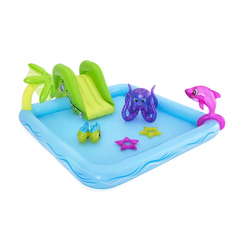 Bestway Play Center Fantastic Aquarium Piscina de brincar, piscina insuflável, 308 L, Forma de 8, 2 a., Vinil, multicolor