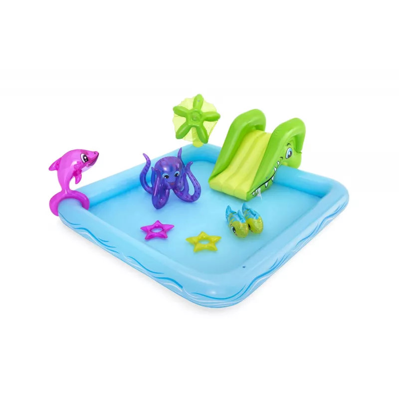 Bestway Play Center Fantastic Aquarium Piscina de brincar, piscina insuflável, 308 L, Forma de 8, 2 a., Vinil, multicolor