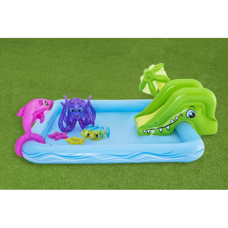 Bestway Play Center Fantastic Aquarium Piscina de brincar, piscina insuflável, 308 L, Forma de 8, 2 a., Vinil, multicolor