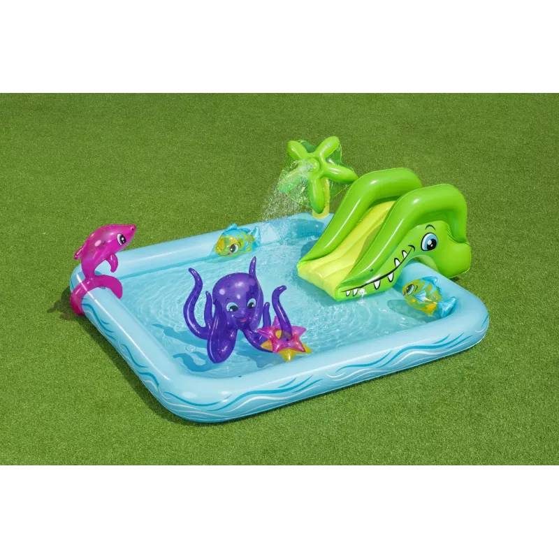 Bestway Play Center Fantastic Aquarium Piscina de brincar, piscina insuflável, 308 L, Forma de 8, 2 a., Vinil, multicolor