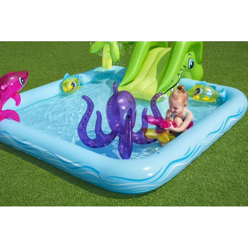 Bestway Play Center Fantastic Aquarium Piscina de brincar, piscina insuflável, 308 L, Forma de 8, 2 a., Vinil, multicolor