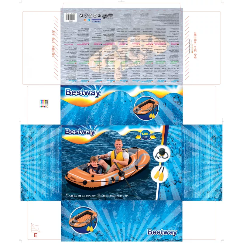 Bestway HYDRO-FORCE Barco insuflável - inclui remos e bomba de pé