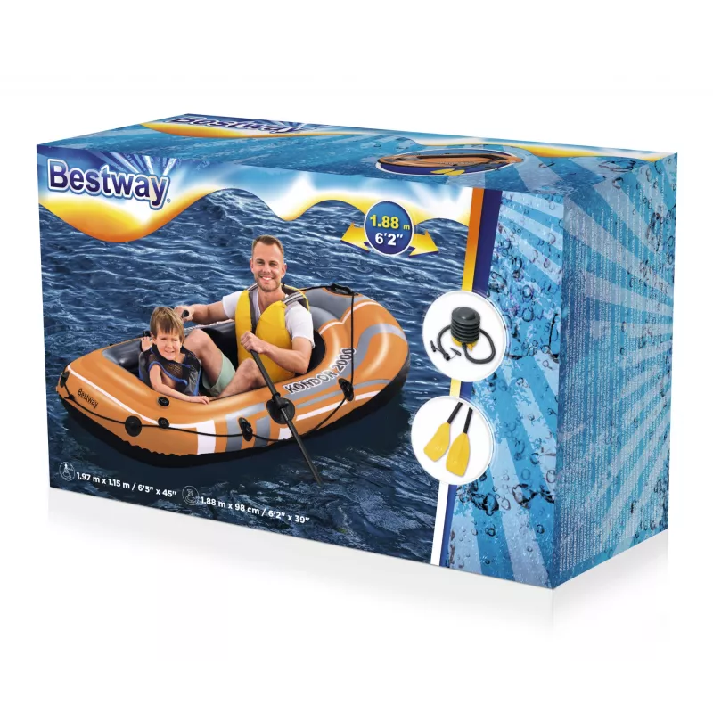Bestway HYDRO-FORCE Barco insuflável - inclui remos e bomba de pé