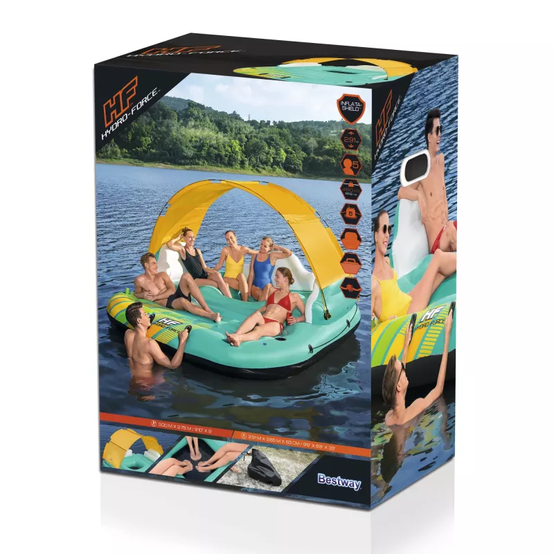 Bestway Hydro-Force 9'10 inch x 9'/3,00 m x 2,75 m Ilha de descanso Sunny Lounge