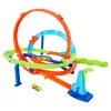 Hot Wheels Action Loop Cyclone Challenge Conjunto de pista com carro de brinquedo à escala 1:64, armazenamento fácil