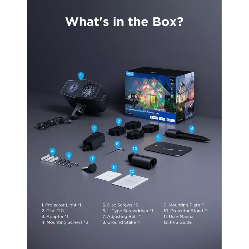 Govee H7071 Foco de iluminação inteligente Wi-Fi/Bluetooth