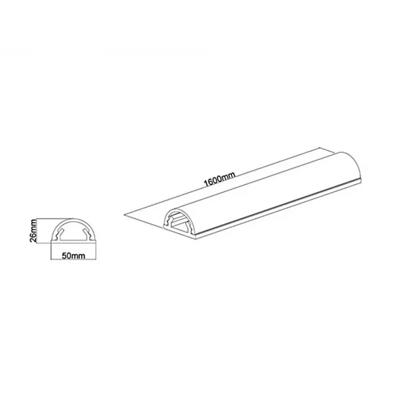 Multibrackets M Universal Cobertura de Cabo Branco 50mm-W 1600-L, Branco, Alumínio, 50 mm, 1 unid., 64 mm, 1620 mm
