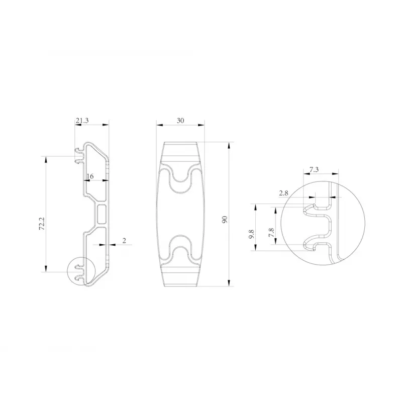 Multibrackets M Pro Series - Clipe de gestão de cabos pack de 6, clipe de gestão de cabos, preto, plástico, 100 g, 90 mm, 30 mm