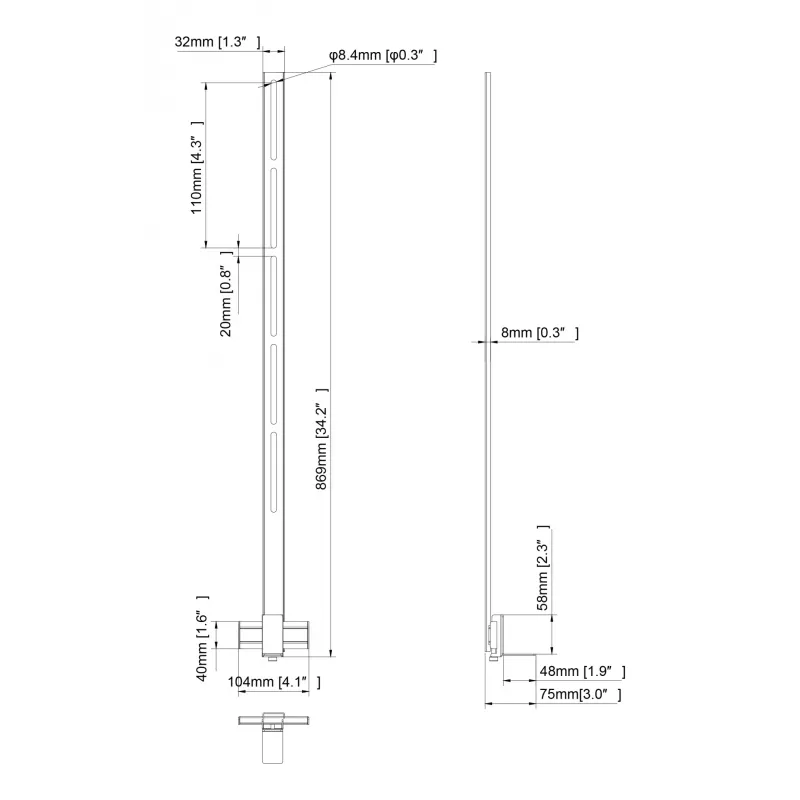 Multibrackets M Pro Series - Suporte para soundbar XL, preto, aço, 15 kg, 165,1 cm (65