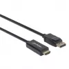 Manhattan Cabo DisplayPort 1.2 para HDMI, 4K@60Hz, 1m, macho para macho, DP com bloqueio, preto, não bidirecional, três anos de garantia, corresponde a 3F-DP-HDMI-4K60-HDR