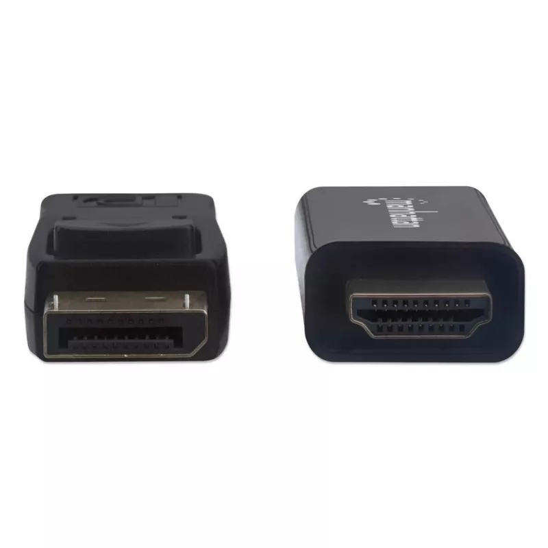 Manhattan Cabo DisplayPort 1.2 para HDMI, 4K@60Hz, 1m, macho para macho, DP com bloqueio, preto, não bidirecional, três anos de garantia, corresponde a 3F-DP-HDMI-4K60-HDR
