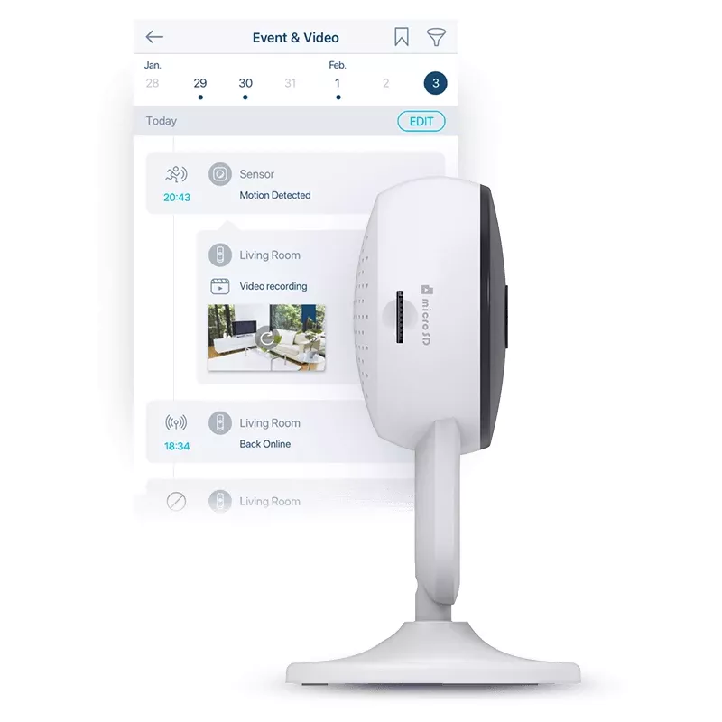 D-Link Câmara Wi‑Fi Full HD, câmara de vigilância IP, interior, sem fios, Amazon Alexa e Google Assistant, CE, FCC, IC, RCM, NCC, BSMI, mesa